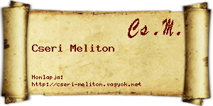 Cseri Meliton névjegykártya